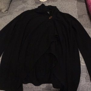 Black cross button closure cardigan